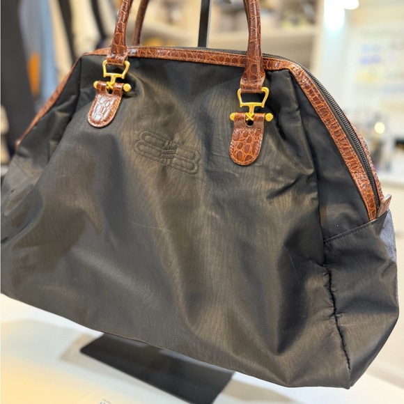 Balenciaga Black Boston Bag Croc accents with Gold hardware vintage 40cm - Picture 2 of 10